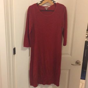 Red sweater dress